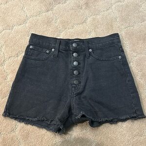 Madewell Black Denim Cut-off High-Rise Shorts size 27